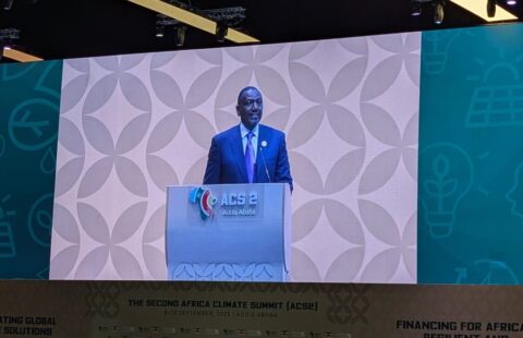 Kenya's President William Ruto speaks at the opening of the second Africa Climate Summit (ACS2) in Ethiopia