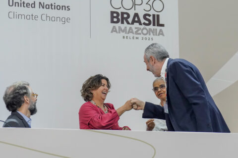 The COP30 presidency gives a final press conference at the UN climate summit in Belem, Brazil