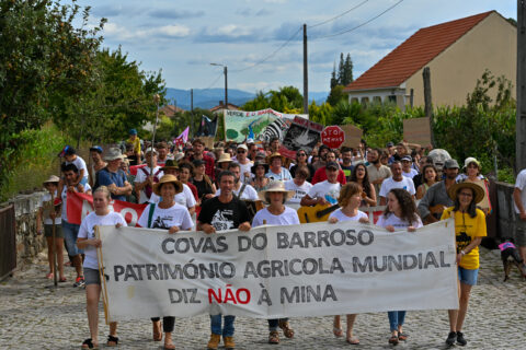 Demonstration against the project of the British mining company Savannah Resources in Covas do Barroso, Portugal.