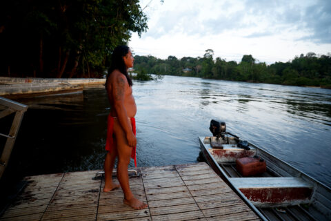 Siméon Monnerville, chief of the Teko people, says illegal miners recruit Indigenous locals with the promise of high wages, in Camopi, French Guiana.